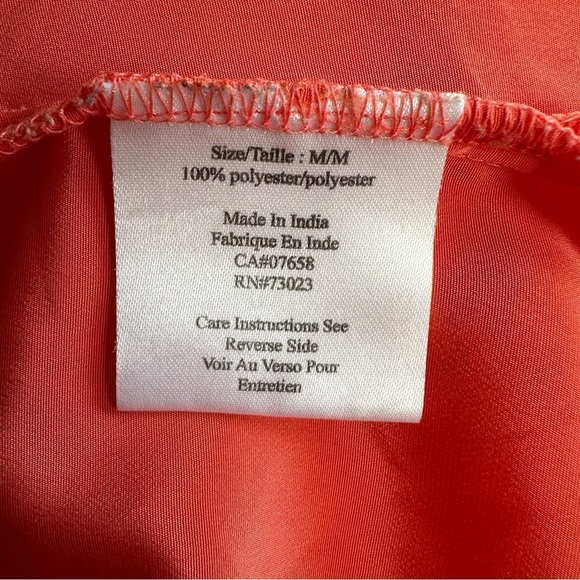 Vintage Y2K Tramp Ruffled Sleeveless Blouse Tank Salmon Coral Orange - Medium - Picture 7 of 11